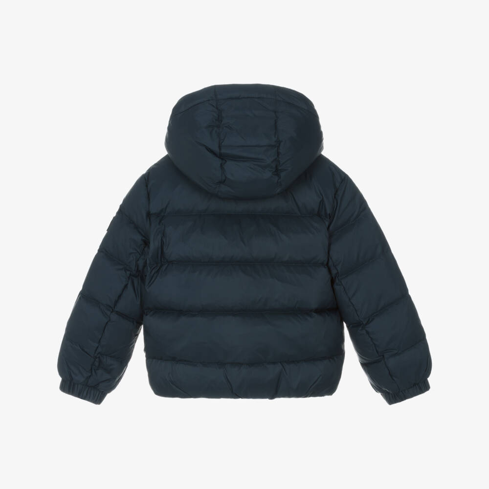 Tommy Hilfiger-Boys Navy Blue Puffer Jacket with Detachable Hood | Childrensalon Outlet