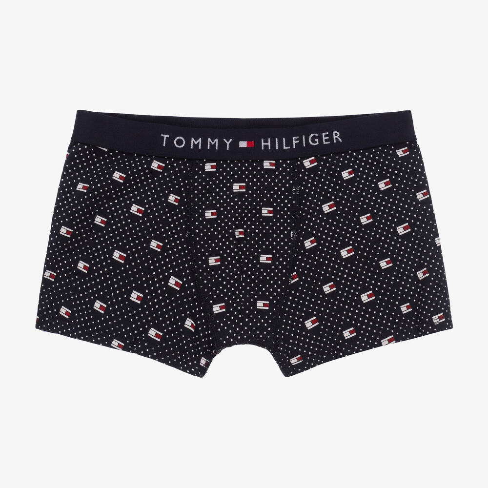 Tommy Hilfiger Boys Navy Blue Red Cotton Boxers 2 Pack
