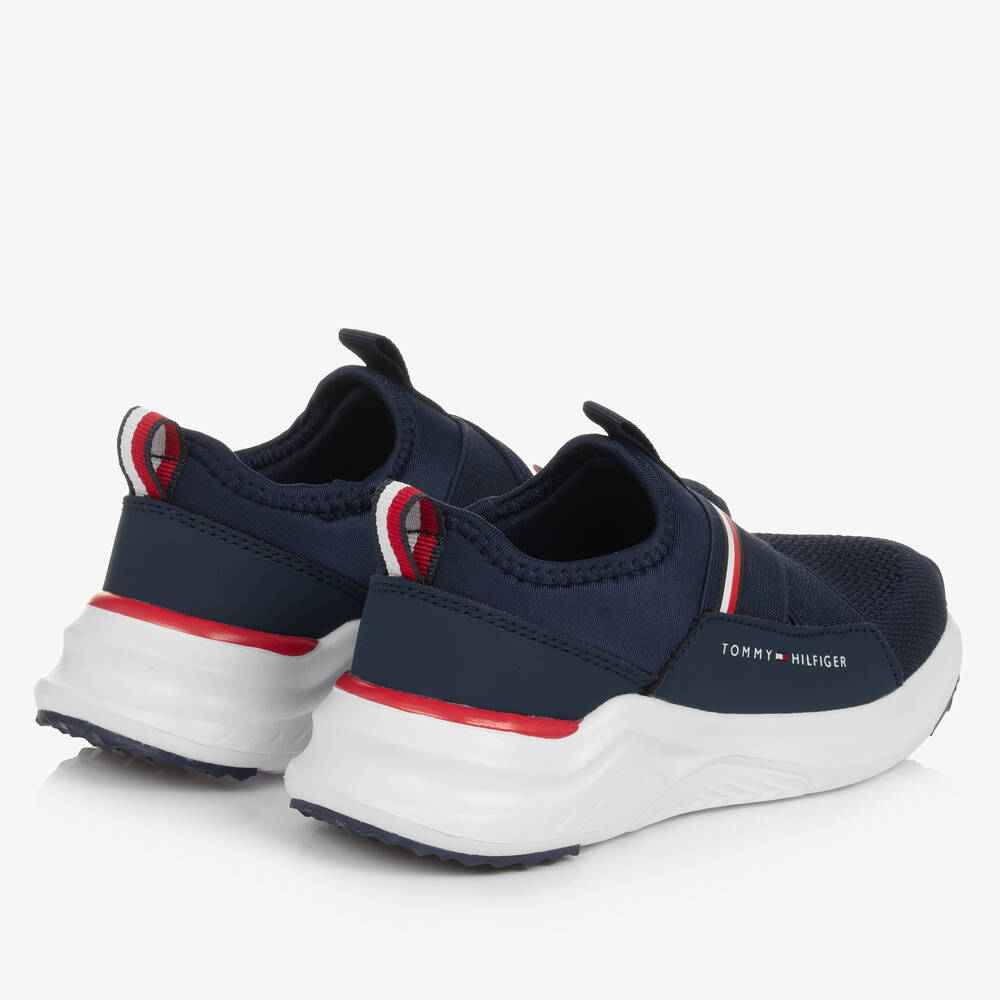 Navy blue slip on trainers best sale