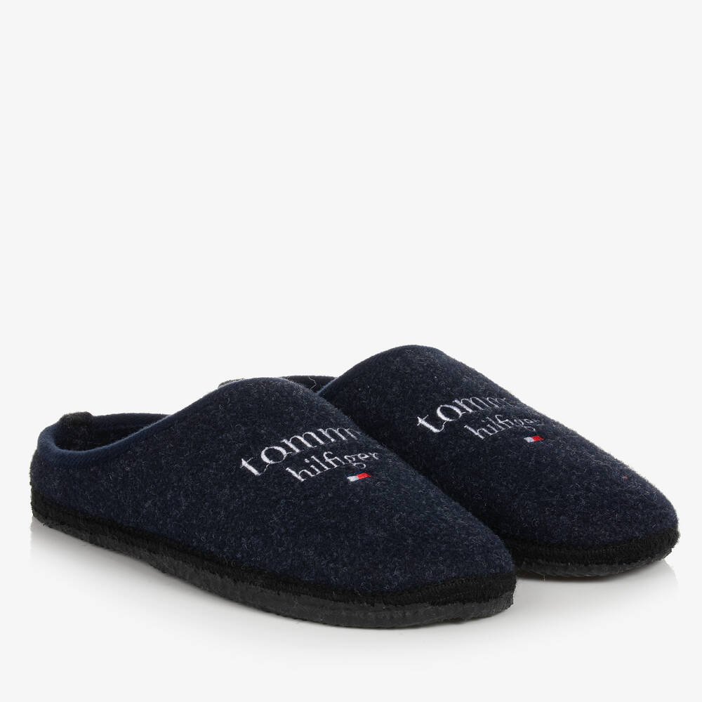 Tommy Hilfiger - Boys Navy Blue Slippers | Childrensalon