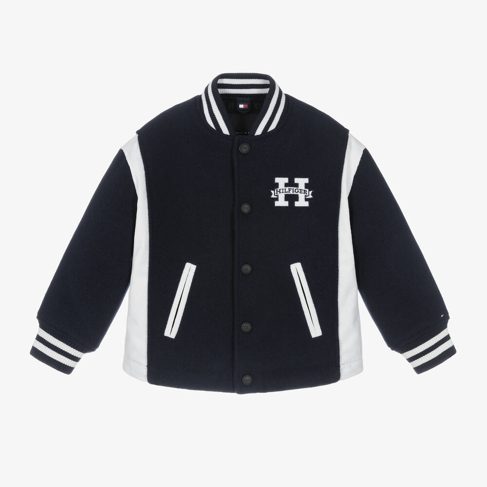 Tommy Hilfiger-Boys Navy Blue Varsity Bomber Jacket | Childrensalon Outlet