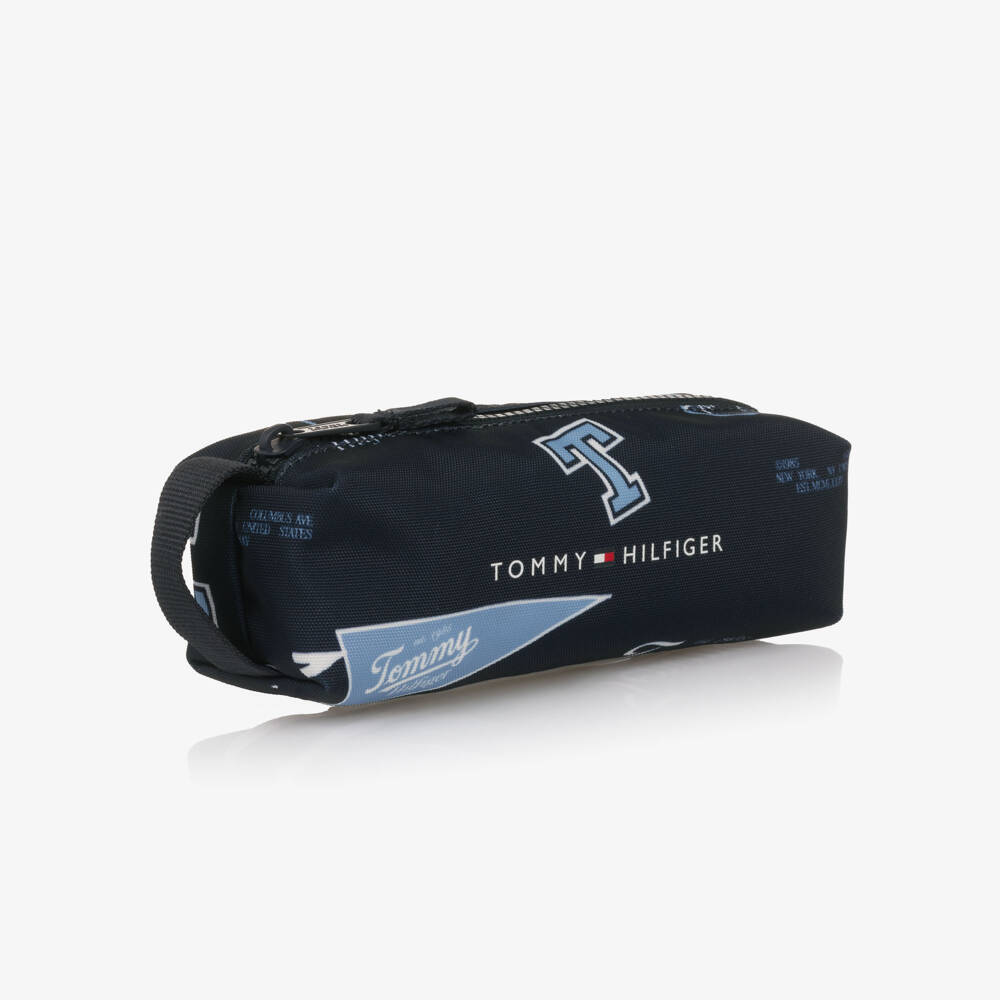 Tommy Hilfiger-Boys Navy Blue Varsity Print Pencil Case (20cm) | Childrensalon Outlet