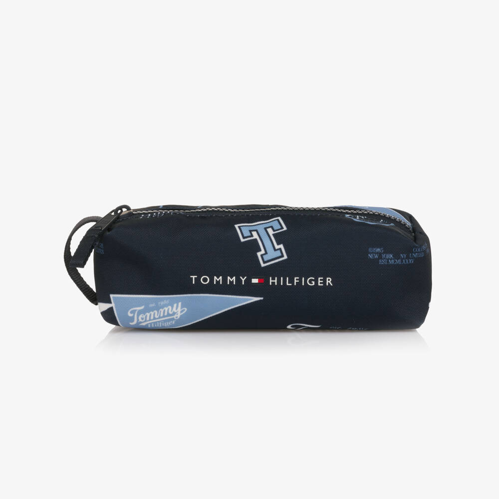 Tommy Hilfiger-Boys Navy Blue Varsity Print Pencil Case (20cm) | Childrensalon Outlet