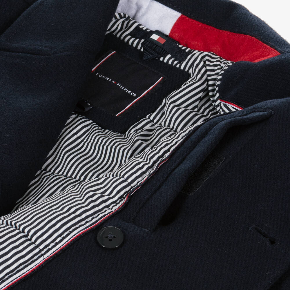Tommy Hilfiger-معطف بيكوت صوف لون كحلي للأولاد | Childrensalon Outlet