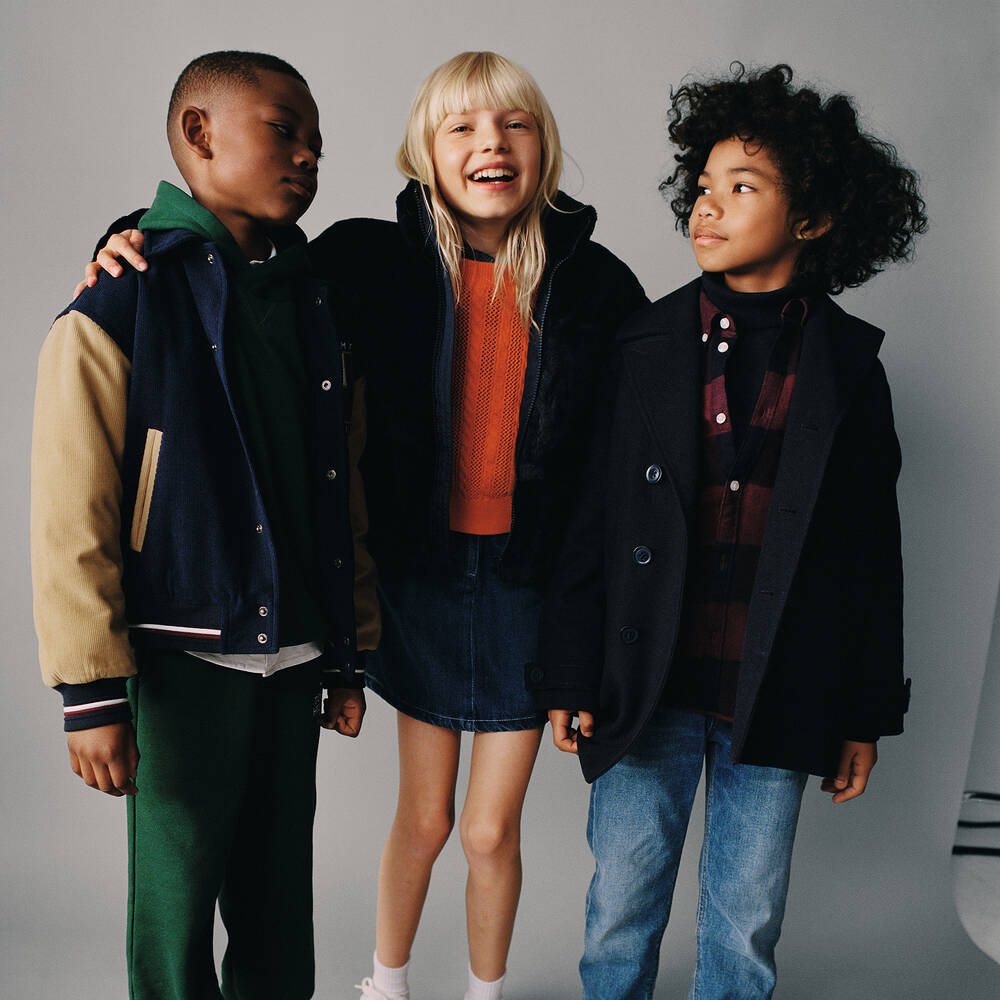Tommy Hilfiger-معطف بيكوت صوف لون كحلي للأولاد | Childrensalon Outlet
