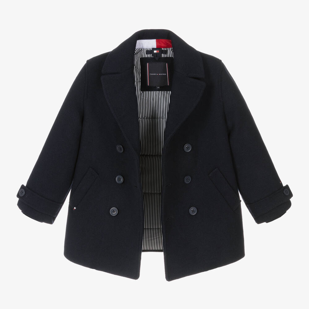 Tommy Hilfiger-معطف بيكوت صوف لون كحلي للأولاد | Childrensalon Outlet