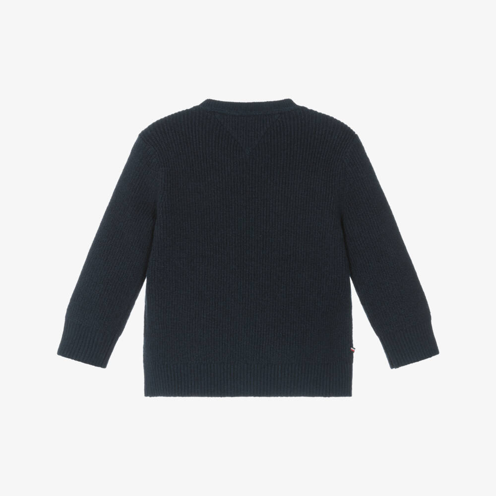 Tommy Hilfiger-Boys Navy Cable Knit Pullover | Childrensalon Outlet