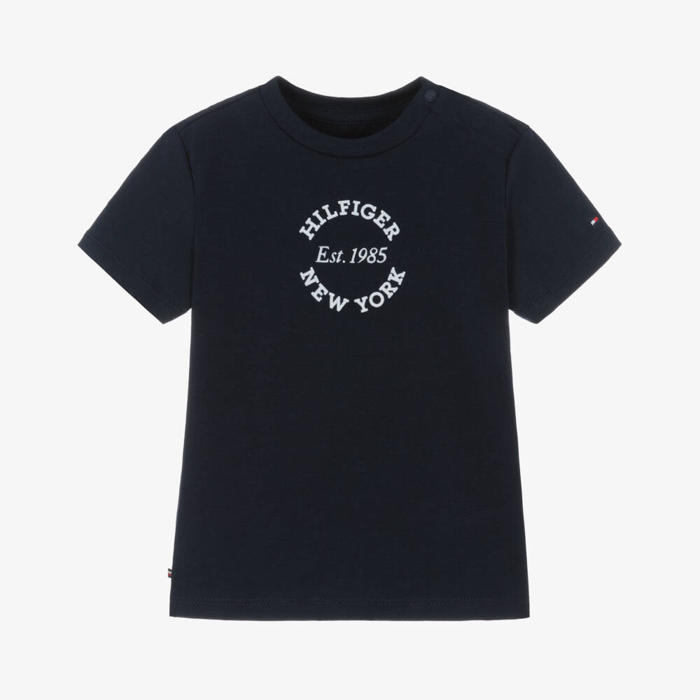 Tommy Hilfiger-Boys Navy Cotton Sporty Tee | Childrensalon Outlet