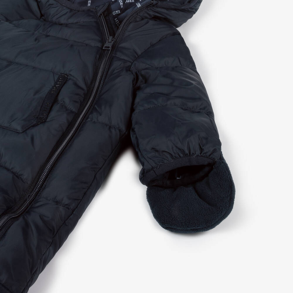 Tommy Hilfiger-Boys Navy Cozy Hooded Snowsuit | Childrensalon Outlet