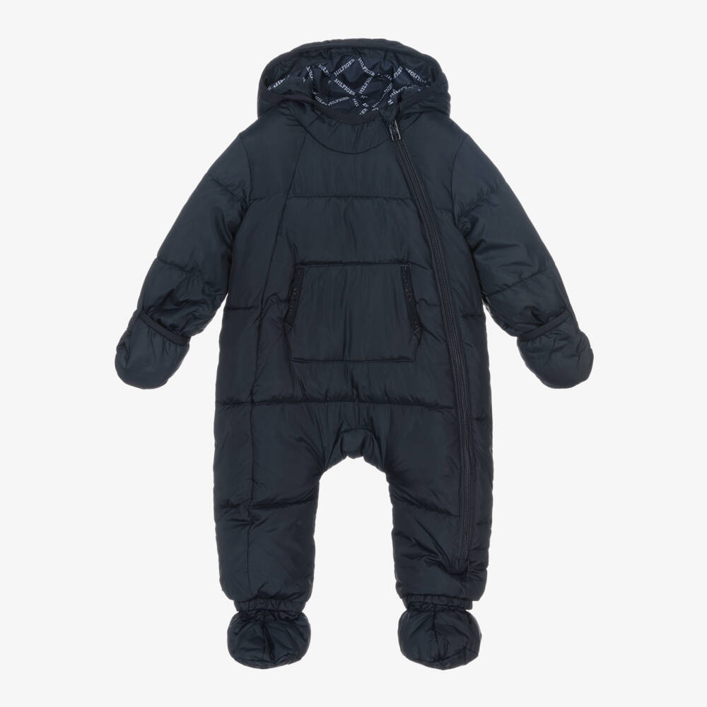 Tommy Hilfiger-Boys Navy Cozy Hooded Snowsuit | Childrensalon Outlet