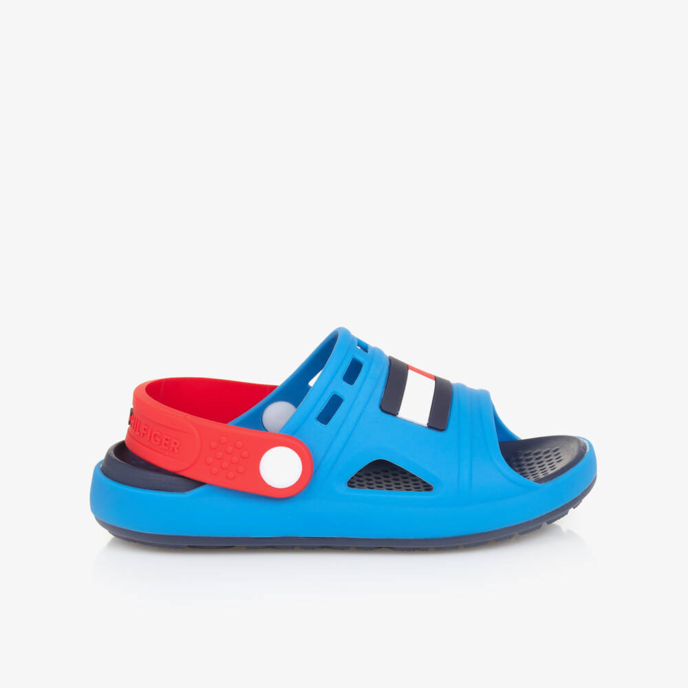 Tommy Hilfiger-Boys Navy Emblem Rubber Slides | Childrensalon Outlet