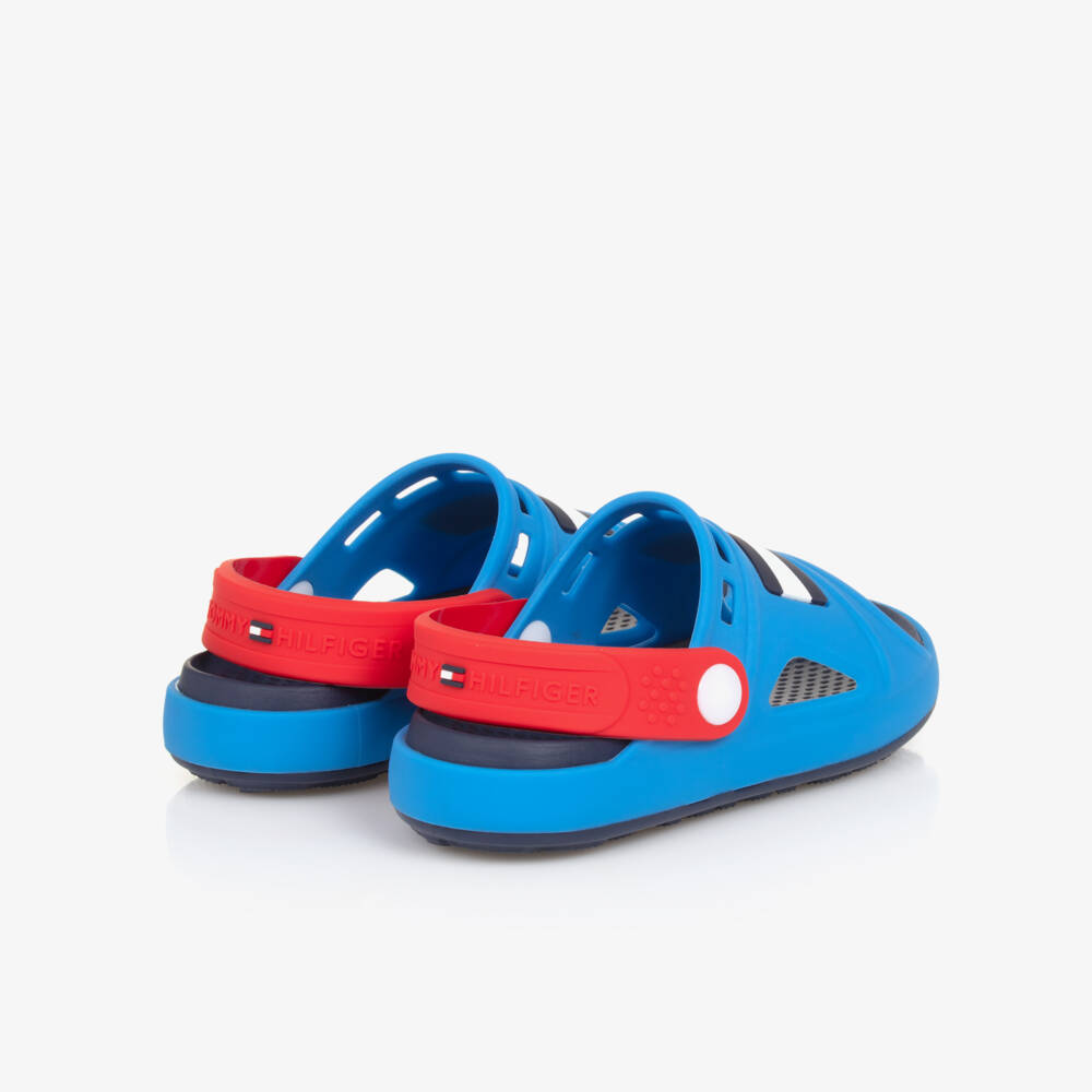 Tommy Hilfiger-Boys Navy Emblem Rubber Slides | Childrensalon Outlet