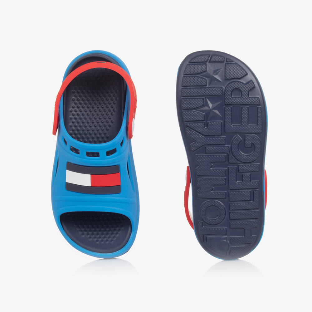 Tommy Hilfiger-Boys Navy Emblem Rubber Slides | Childrensalon Outlet