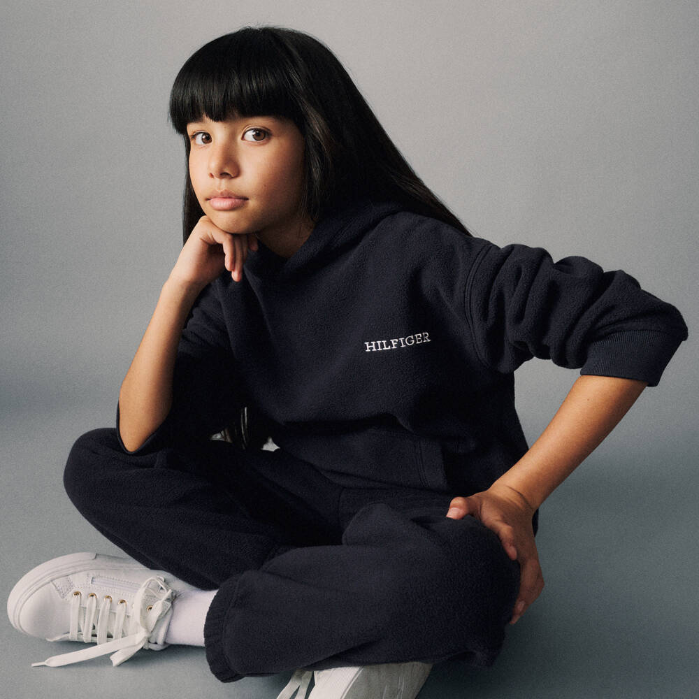 Tommy Hilfiger-Boys Navy Fleece Pullover | Childrensalon Outlet
