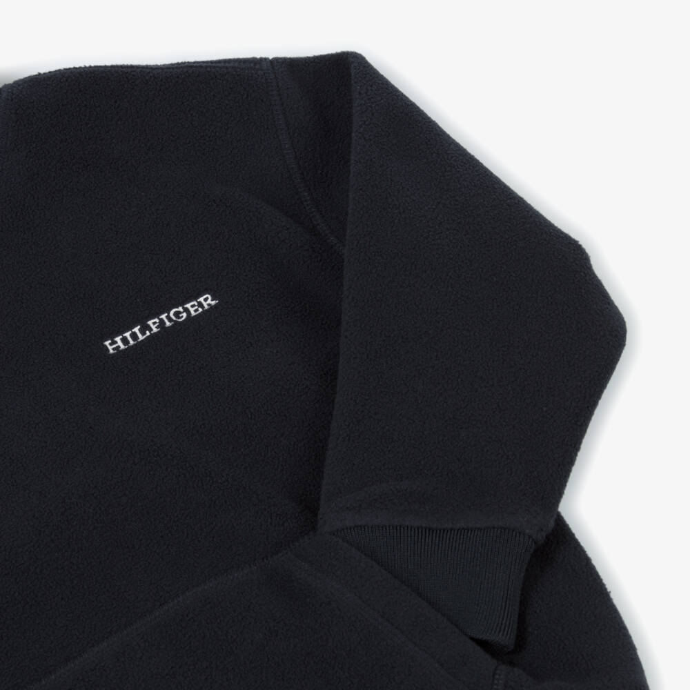 Tommy Hilfiger-Boys Navy Fleece Pullover | Childrensalon Outlet