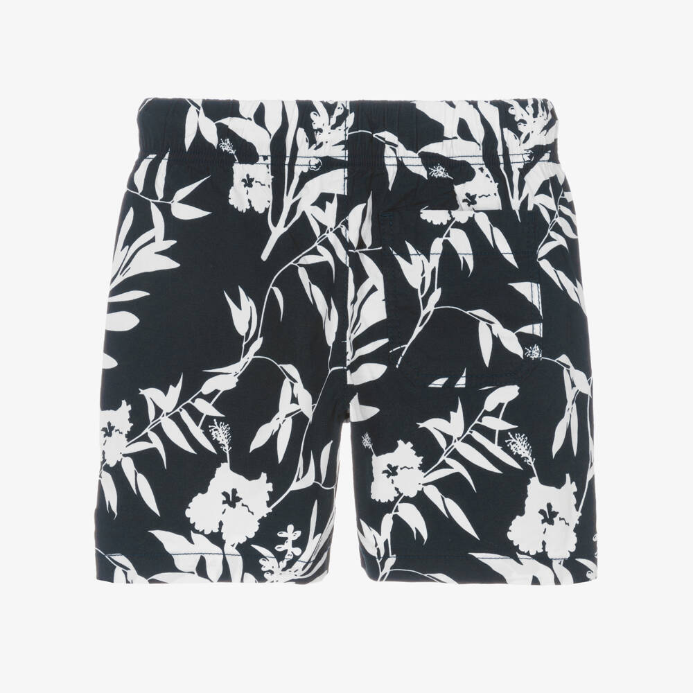 Tommy Hilfiger-Boys Navy Floral Cotton Shorts | Childrensalon Outlet