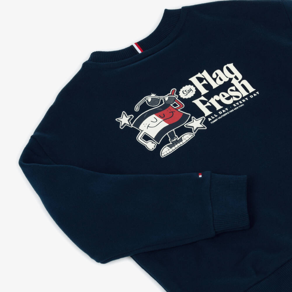 Tommy Hilfiger-Синий пуловер с графикой для мальчиков | Childrensalon Outlet