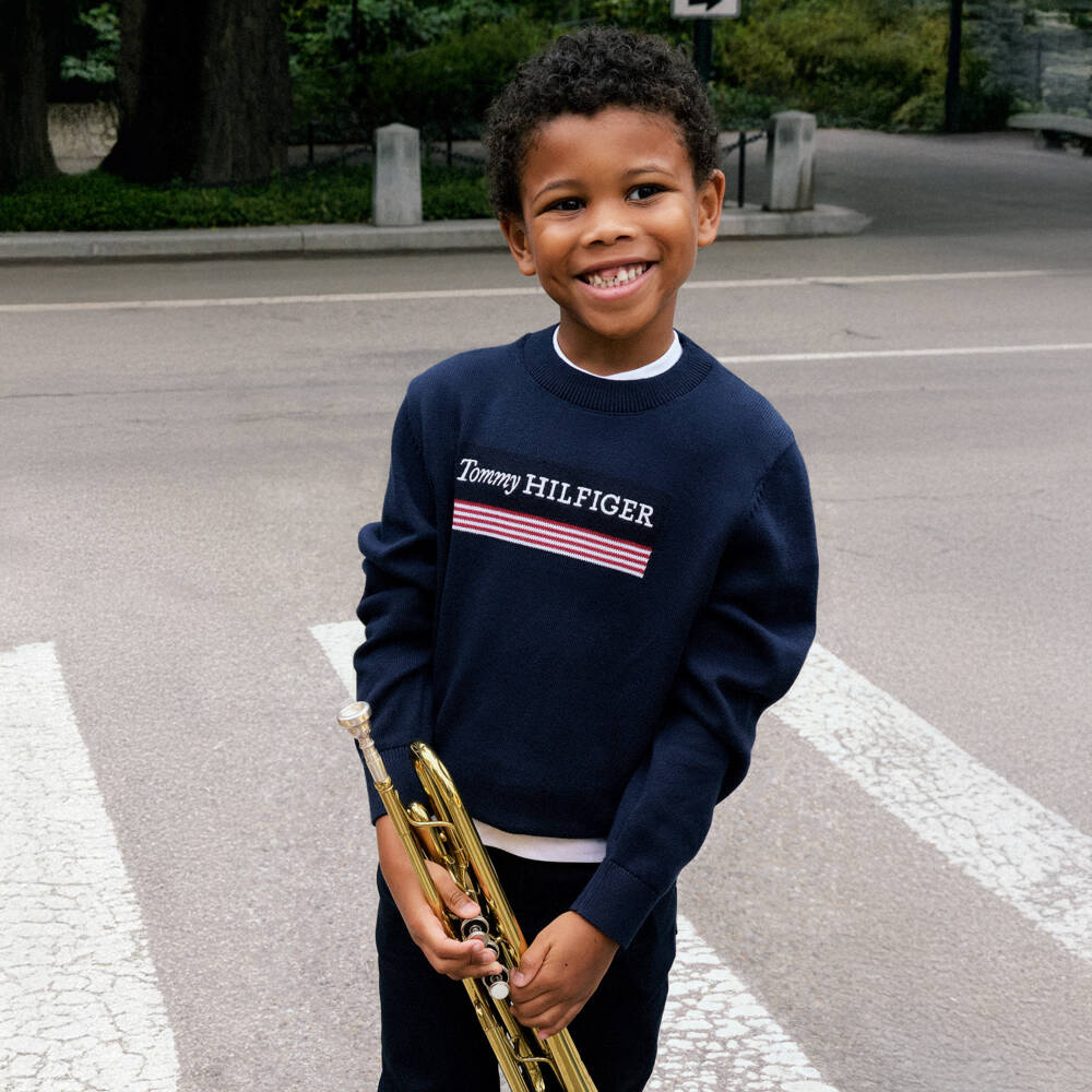 Tommy Hilfiger-Boys Navy Iconic 1985 Knit | Childrensalon Outlet