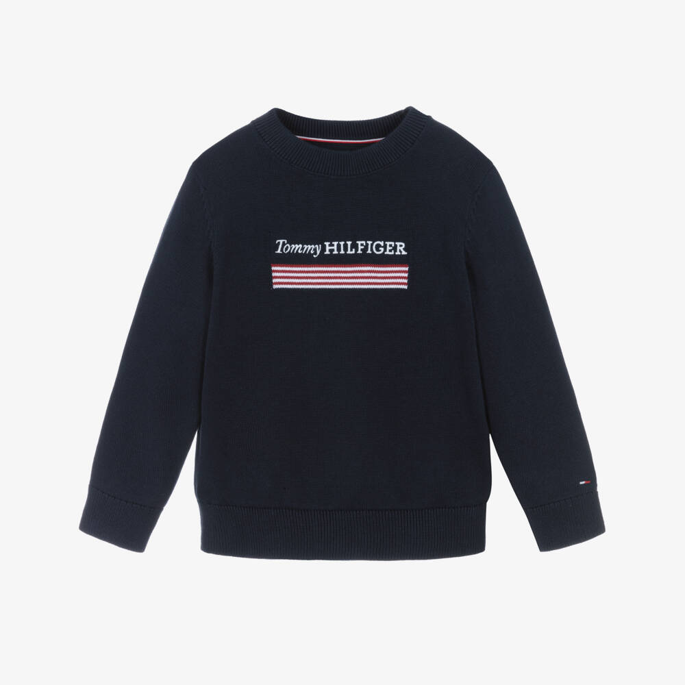 Tommy Hilfiger-Boys Navy Iconic 1985 Knit | Childrensalon Outlet