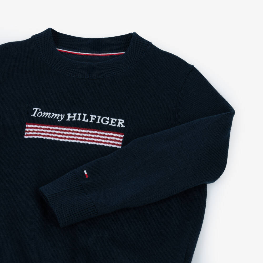 Tommy Hilfiger-Boys Navy Iconic 1985 Knit | Childrensalon Outlet