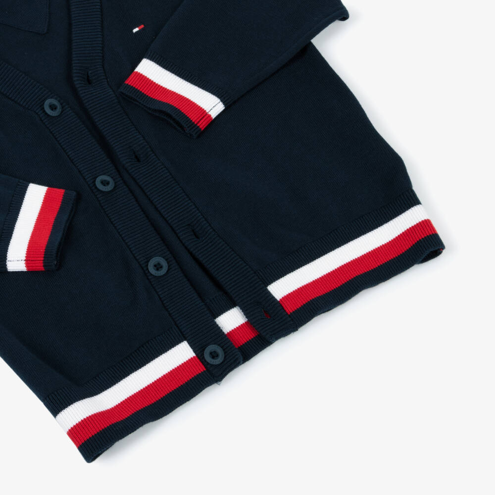 Tommy Hilfiger-Boys Navy Knit Stripe Sweater | Childrensalon Outlet
