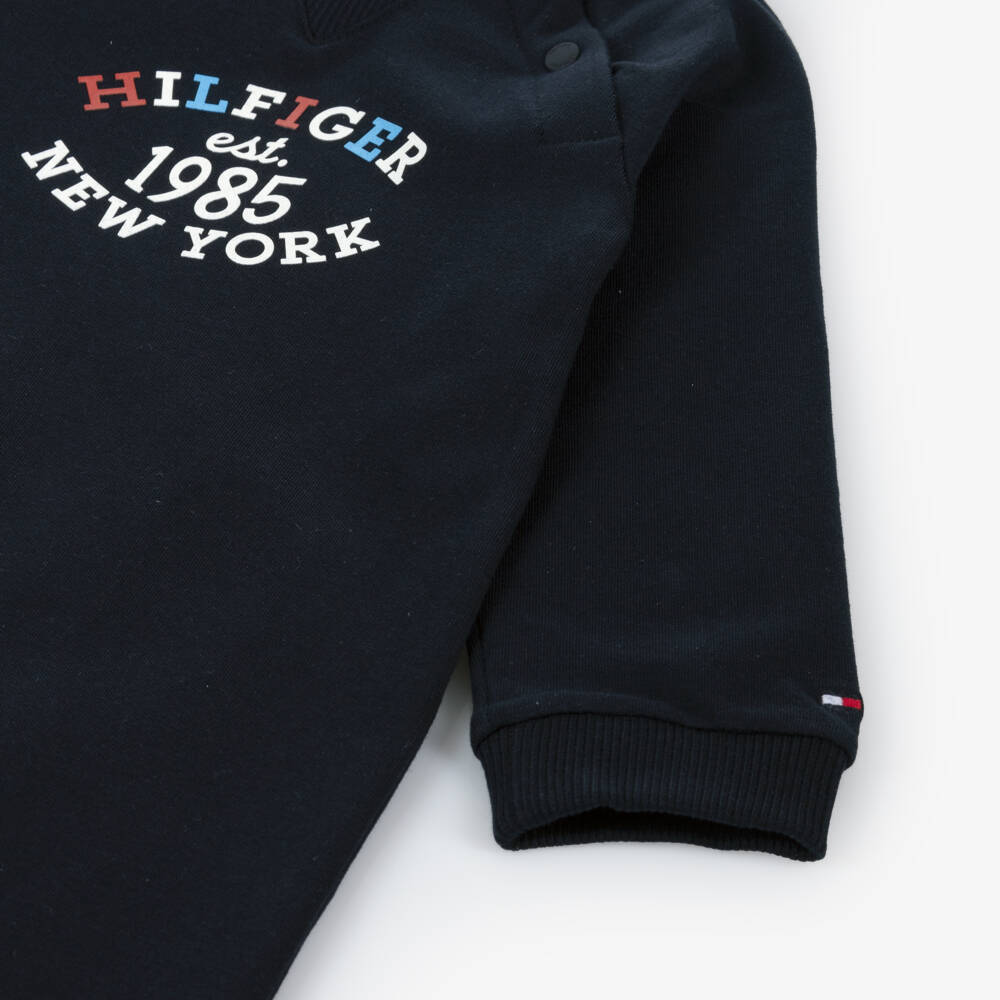 Tommy Hilfiger-Boys Navy Logo Romper | Childrensalon Outlet
