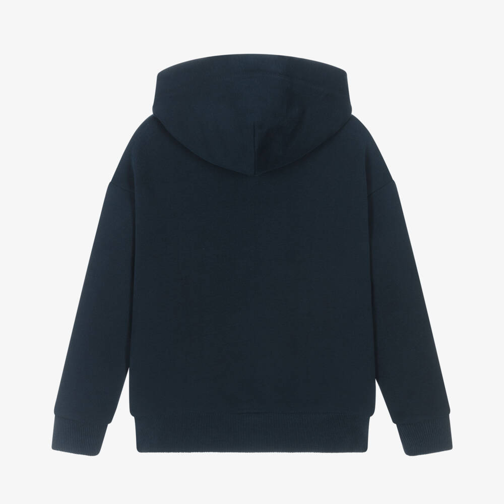 Tommy Hilfiger-Boys Navy Organic Cotton Hoodie | Childrensalon Outlet