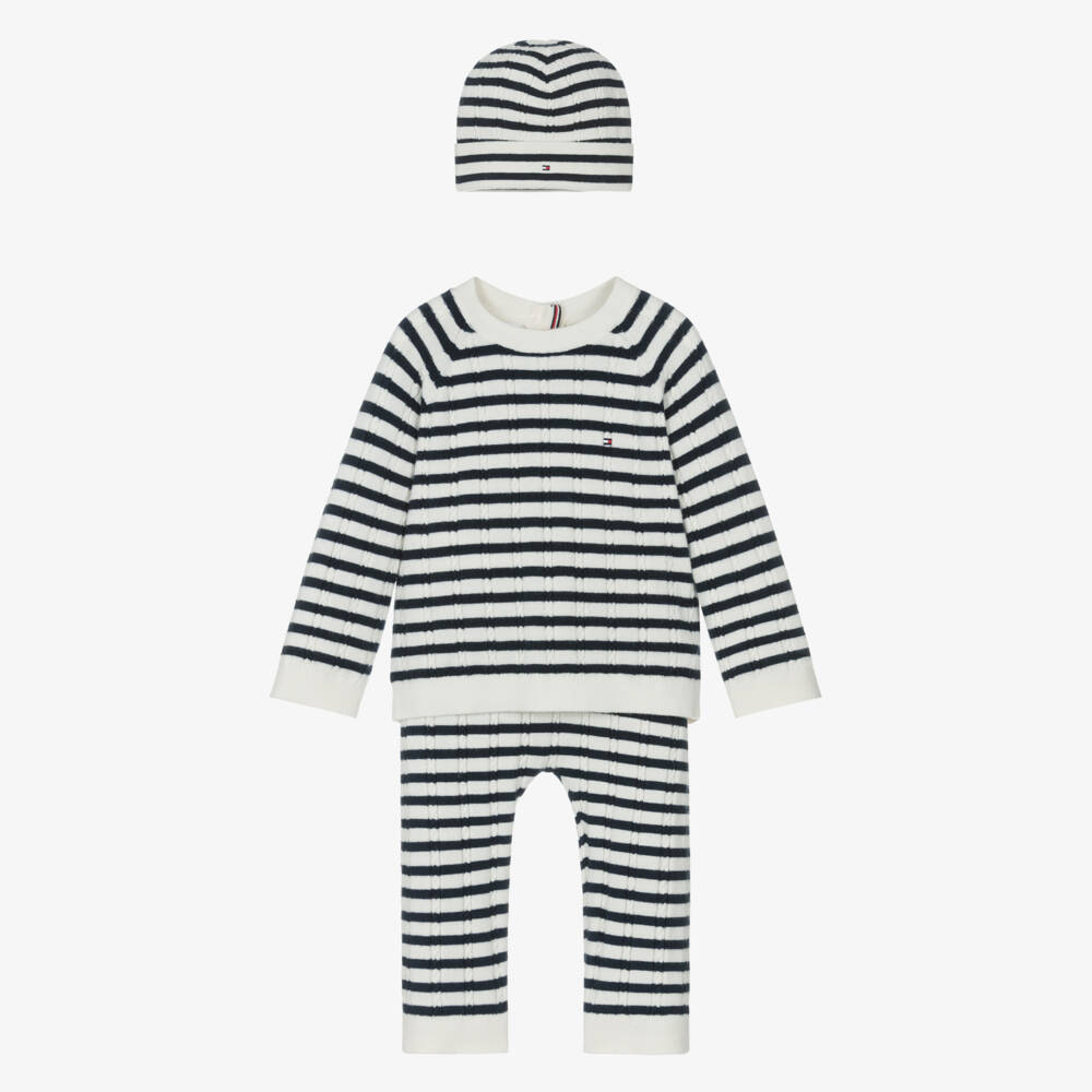 Tommy Hilfiger-Boys Navy Striped Knit Ensemble | Childrensalon Outlet