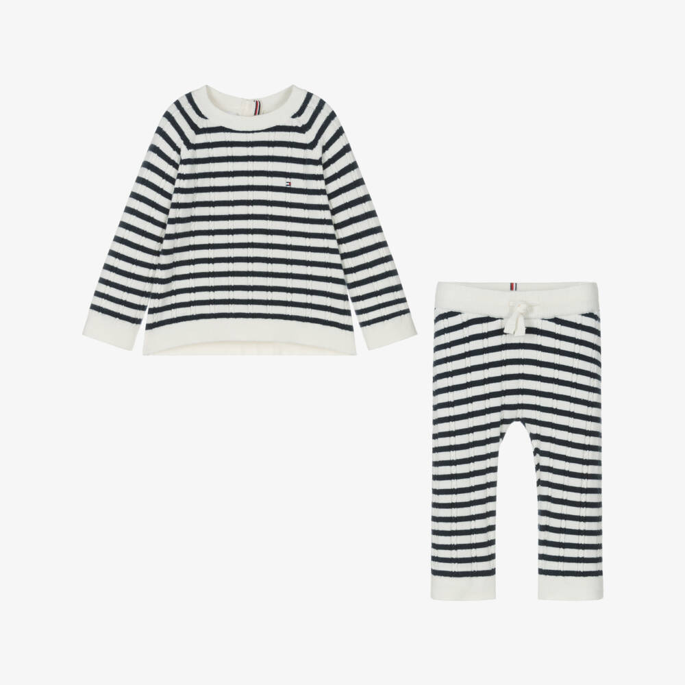 Tommy Hilfiger-Boys Navy Striped Knit Ensemble | Childrensalon Outlet