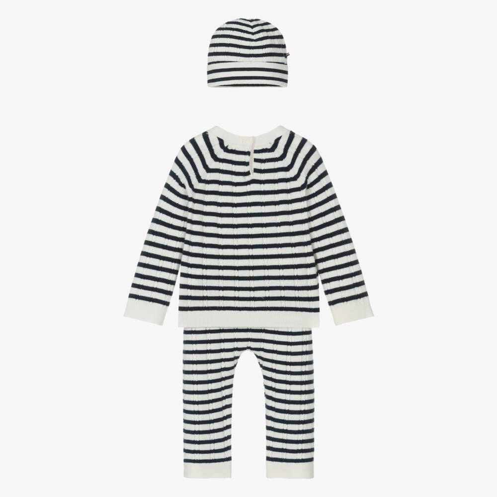 Tommy Hilfiger-Boys Navy Striped Knit Ensemble | Childrensalon Outlet