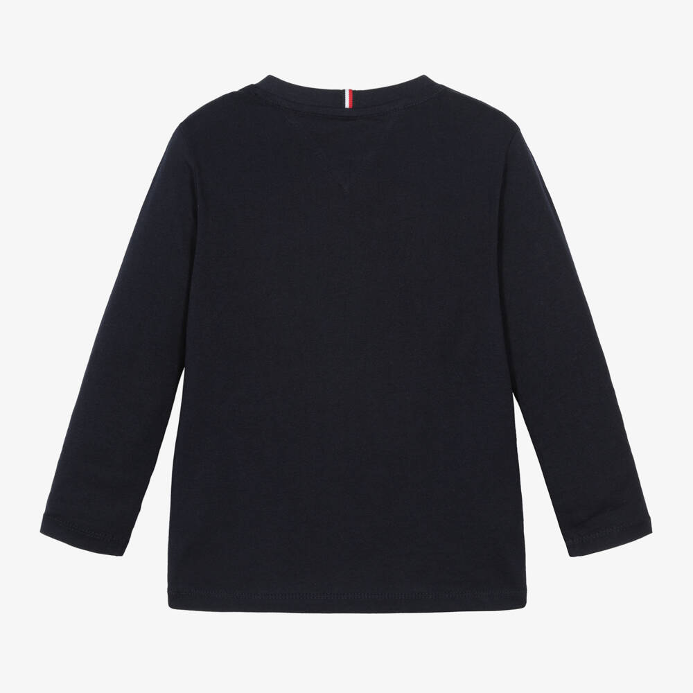 Tommy Hilfiger-Boys Navy Varsity Flock Tee | Childrensalon Outlet