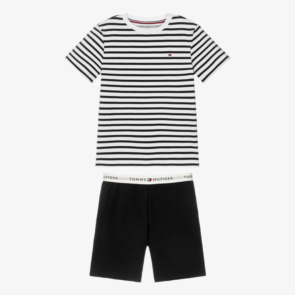 Tommy Hilfiger-Boys Navy & White Cozy Striped Sleepwear | Childrensalon Outlet