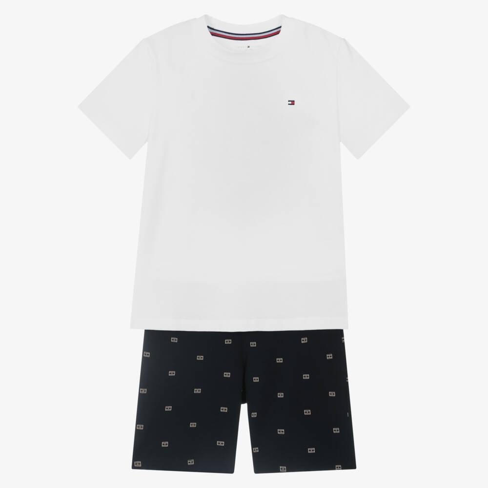 Tommy Hilfiger-Boys Navy & White Logo Sleepwear | Childrensalon Outlet