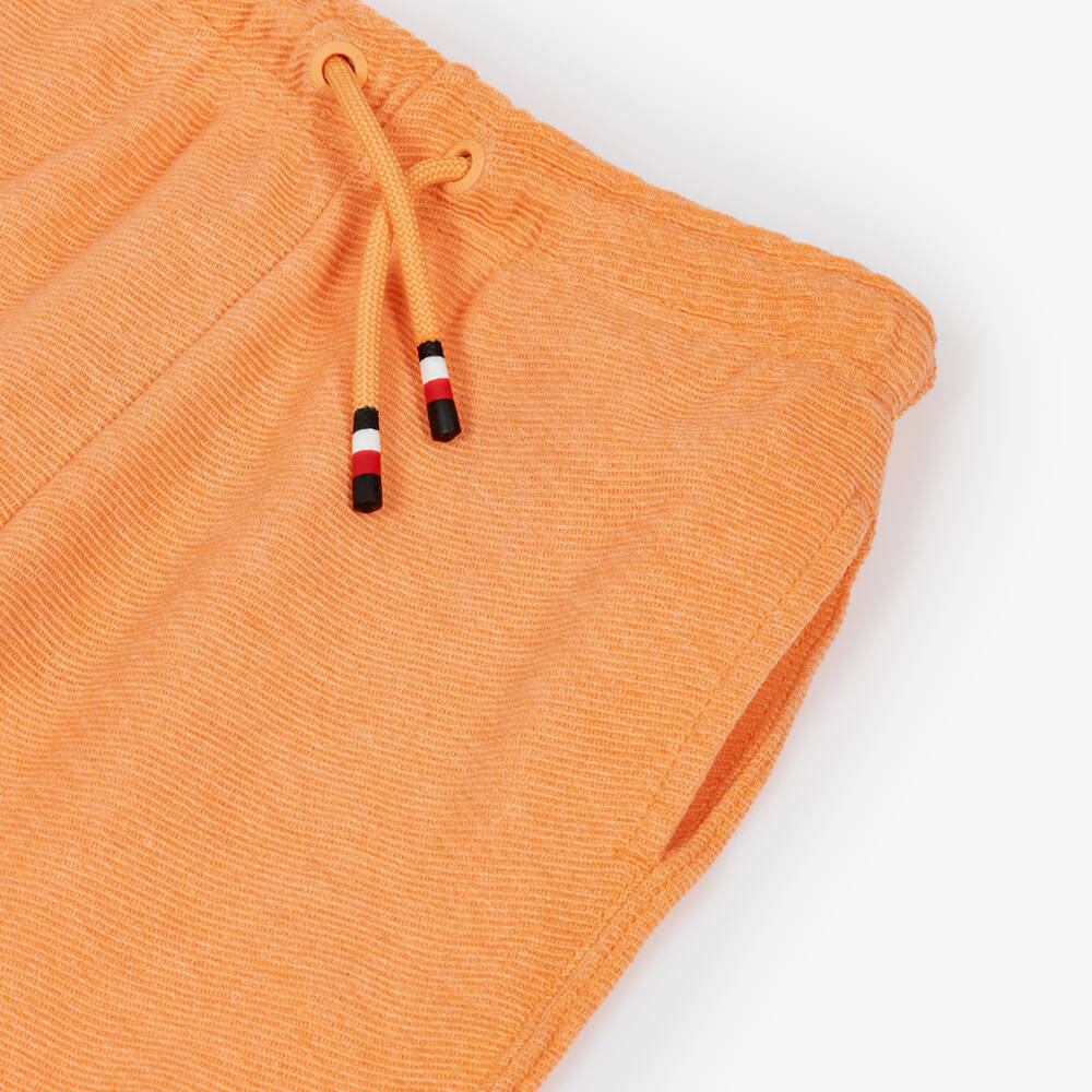 Tommy Hilfiger-Boys Orange Ribbed Cotton Jersey Shorts | Childrensalon Outlet