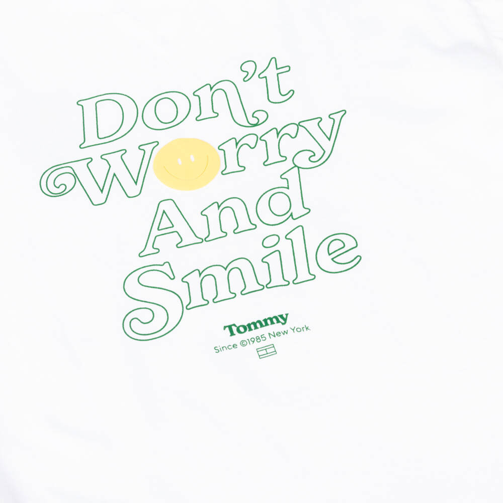 Tommy Hilfiger-Boys Organic White Slogan Tee | Childrensalon Outlet