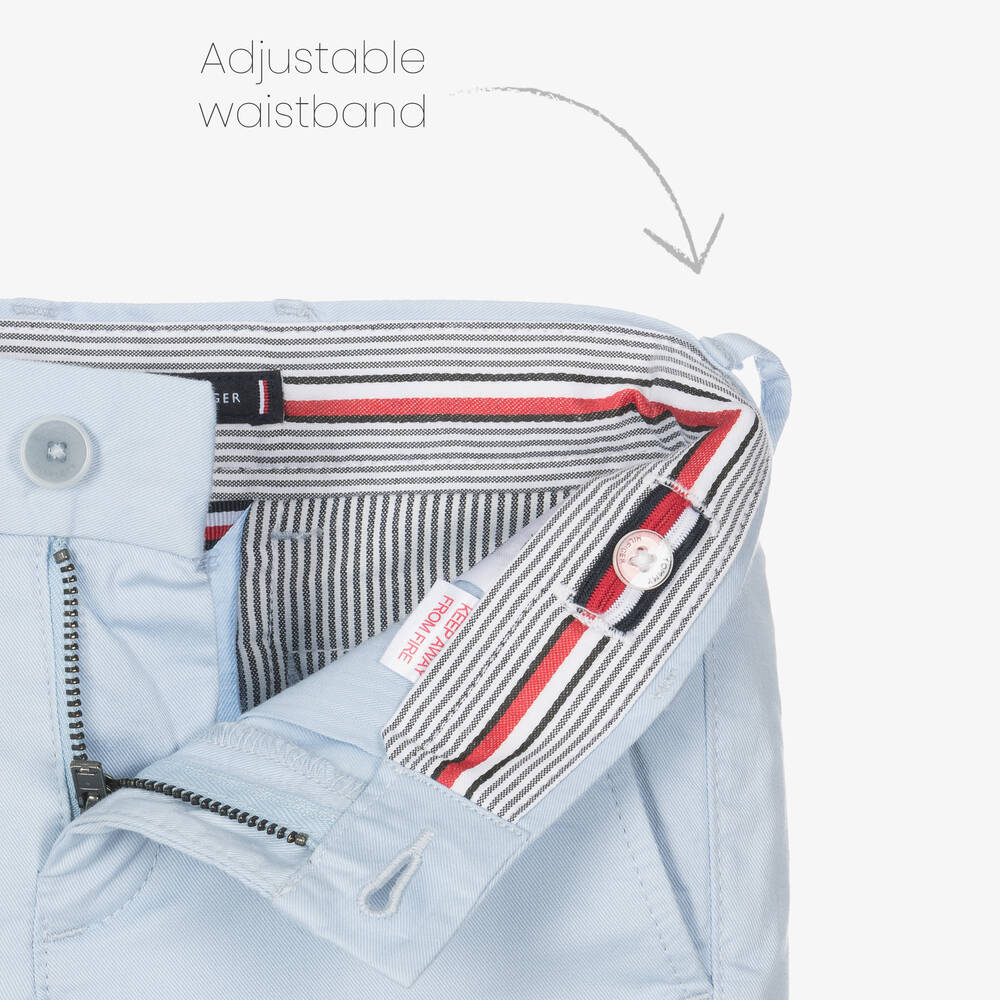 Tommy Hilfiger-Boys Pale Blue Cotton Chino Shorts | Childrensalon Outlet