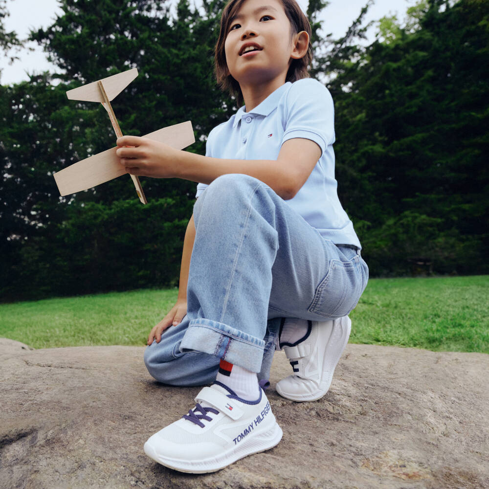 Tommy Hilfiger-Boys Pale Blue Cotton Polo Shirt | Childrensalon Outlet