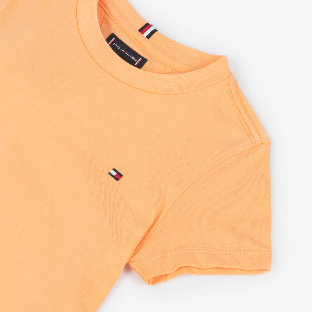 Tommy Hilfiger-Boys Pale Orange Cotton T-Shirt | Childrensalon Outlet