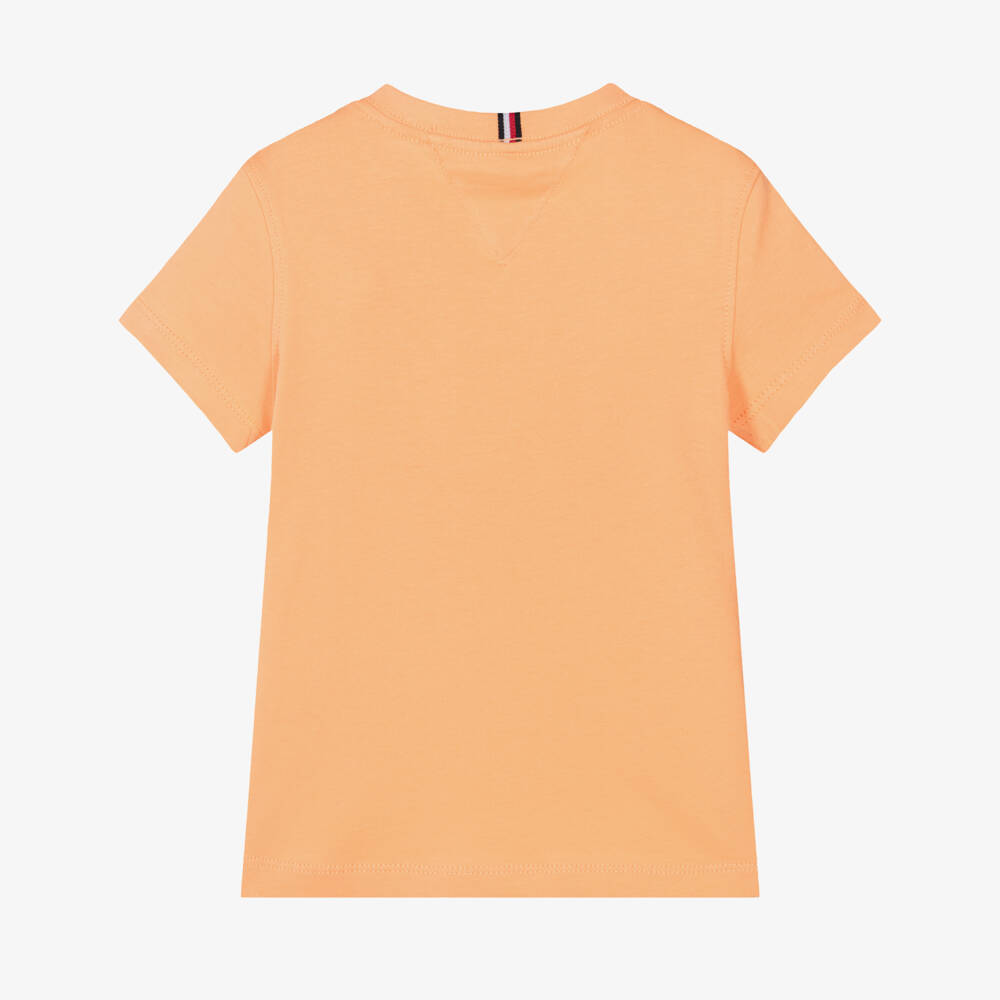 Tommy Hilfiger-Boys Pale Orange Cotton T-Shirt | Childrensalon Outlet