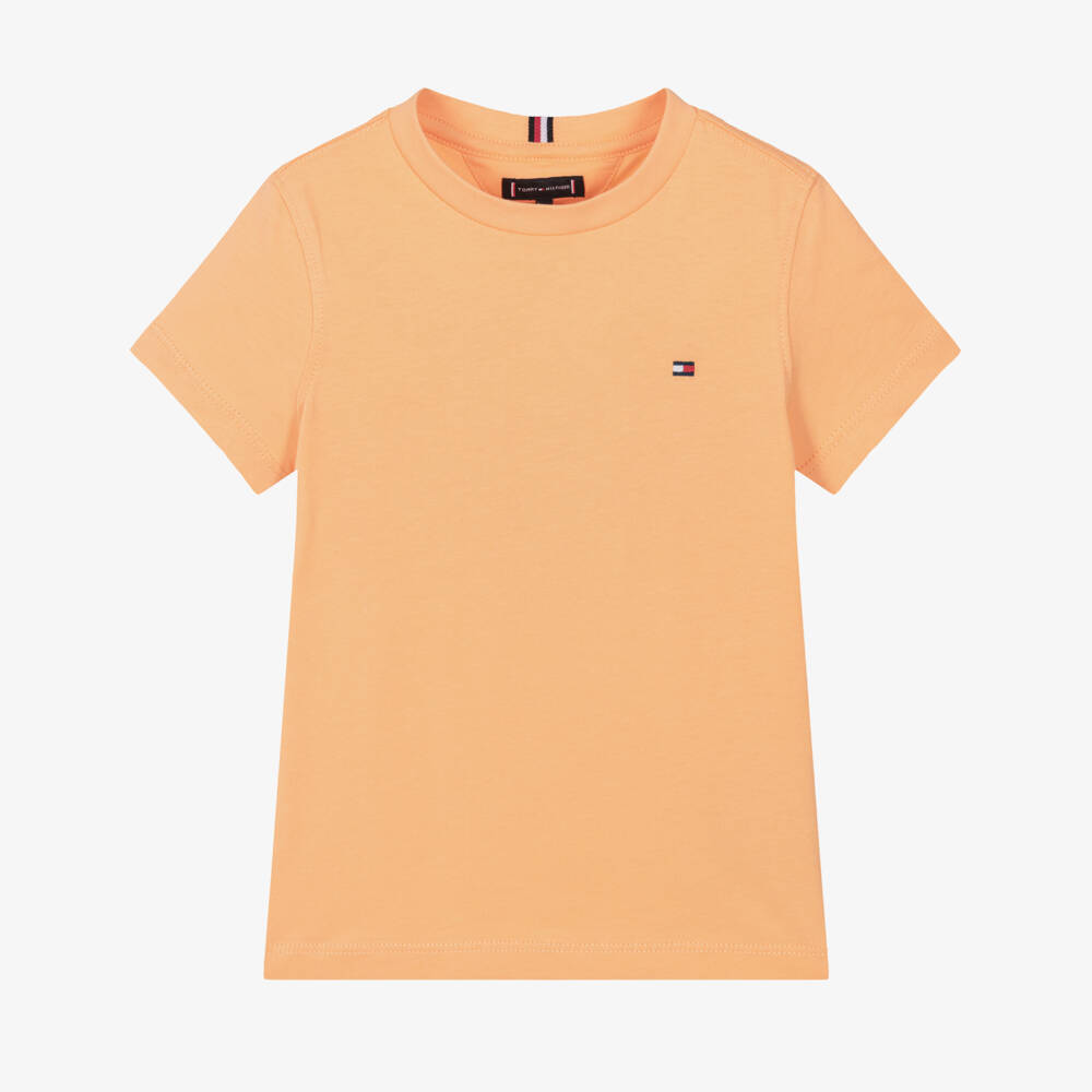Tommy Hilfiger-Boys Pale Orange Cotton T-Shirt | Childrensalon Outlet
