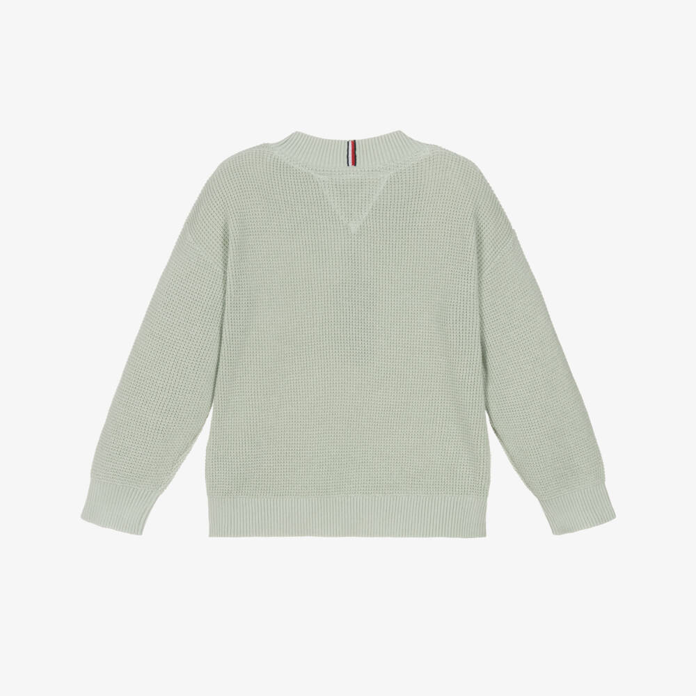 Tommy Hilfiger-Мягкий зелёный вязаный свитер для мальчиков | Childrensalon Outlet