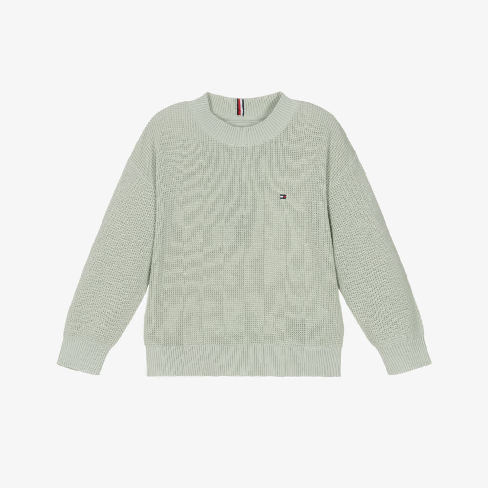 Tommy Hilfiger-Мягкий зелёный вязаный свитер для мальчиков | Childrensalon Outlet