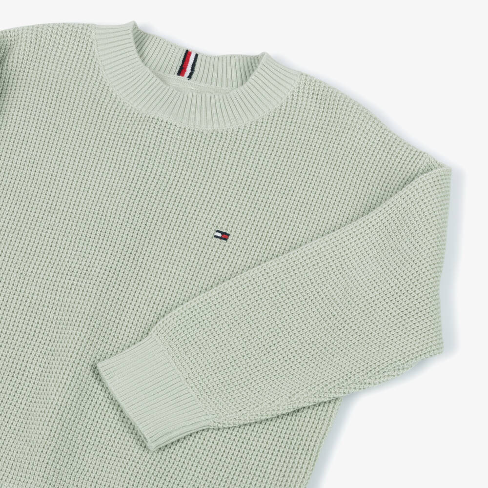 Tommy Hilfiger-Мягкий зелёный вязаный свитер для мальчиков | Childrensalon Outlet
