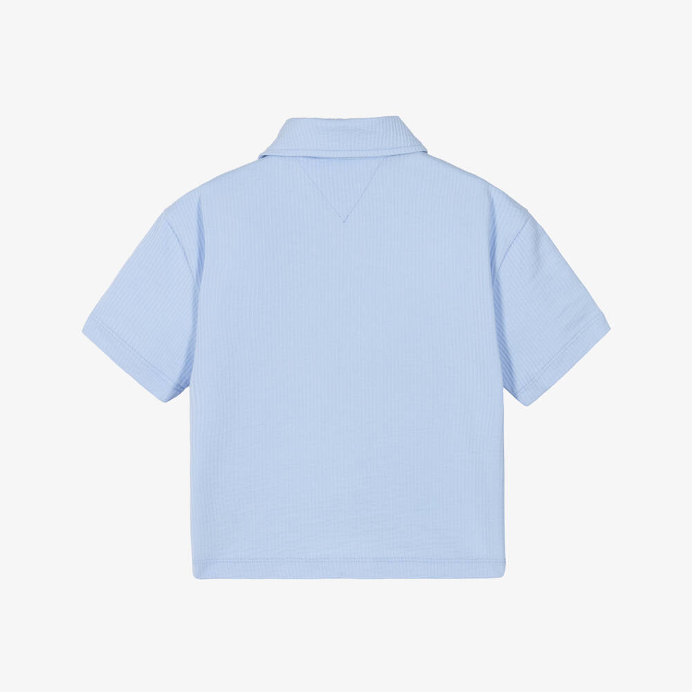 Tommy Hilfiger-Рубашка из светло-голубого сеерсакера для мальчиков | Childrensalon Outlet