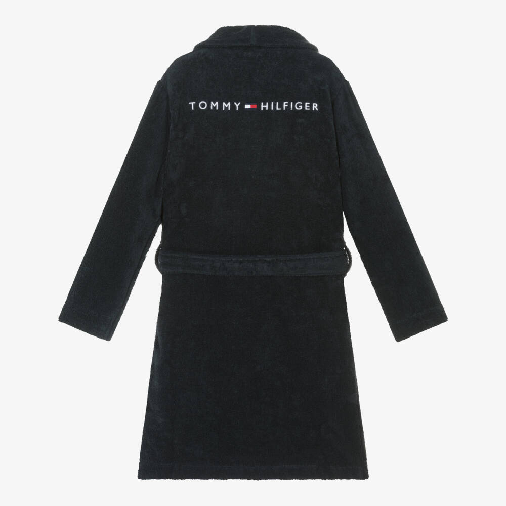 Tommy Hilfiger-Boys' Plush Navy Cotton Robe | Childrensalon Outlet