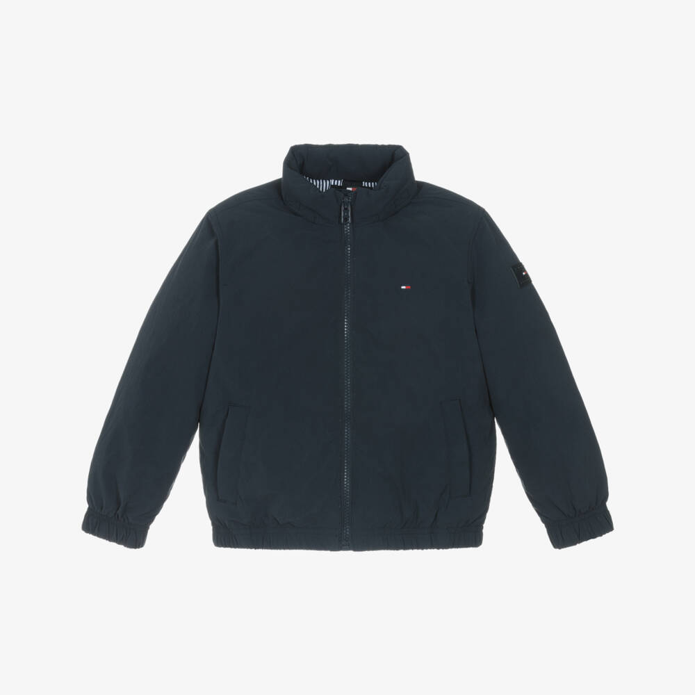 Tommy Hilfiger-Boys Quilted Navy Jacket | Childrensalon Outlet