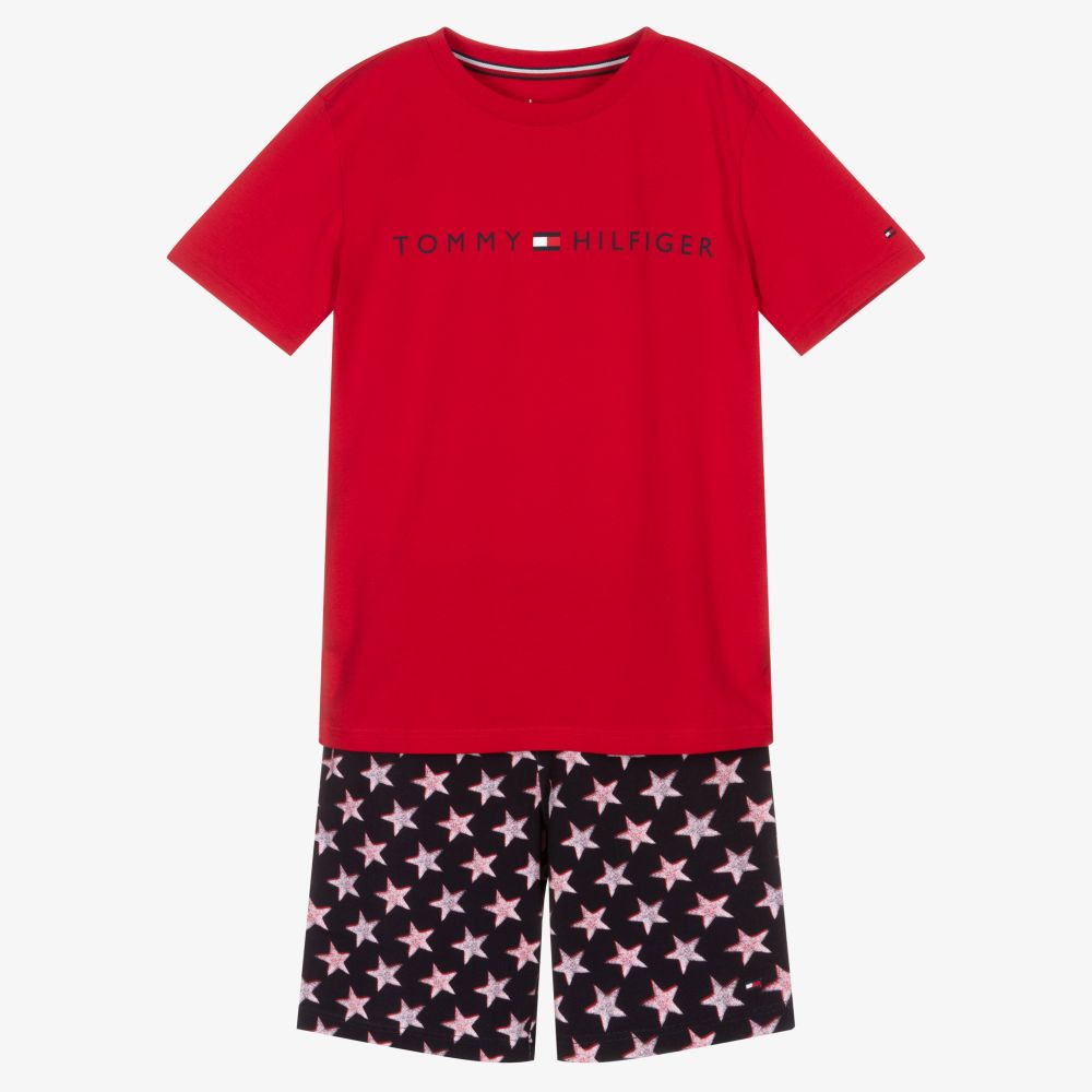 Tommy Hilfiger - Красно-синяя пижама из хлопка для мальчиков | Childrensalon