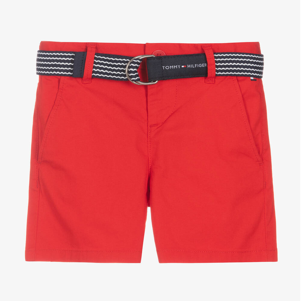 Tommy Hilfiger - Short chino rouge en coton garçon | Childrensalon