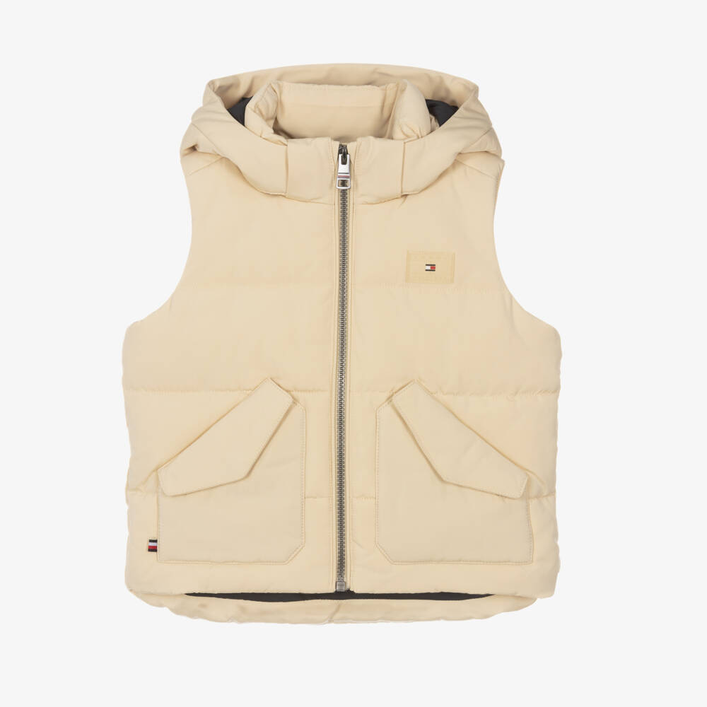 Tommy Hilfiger-Бежевый жилет с капюшоном для мальчиков | Childrensalon Outlet