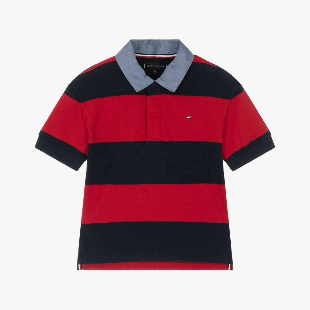 Tommy Hilfiger-Рубашка поло с красными полосами для мальчиков | Childrensalon Outlet
